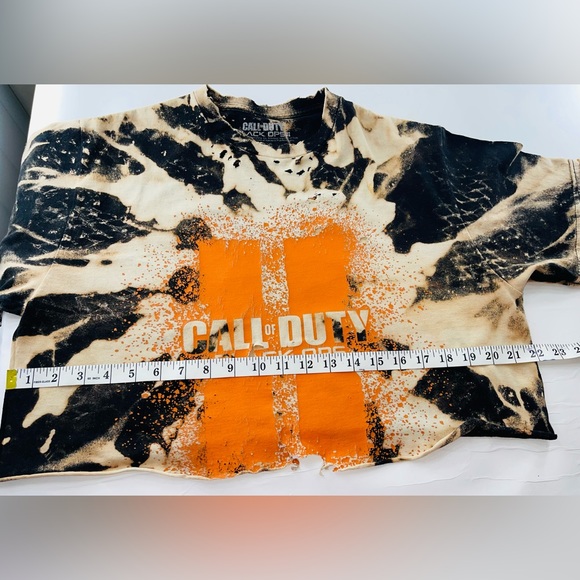 CALL OF DUTY BLACK OPS CROP TOP SIZE L 40/42 BLEACHED T SHIRT UNIQUE T … - Picture 5 of 7